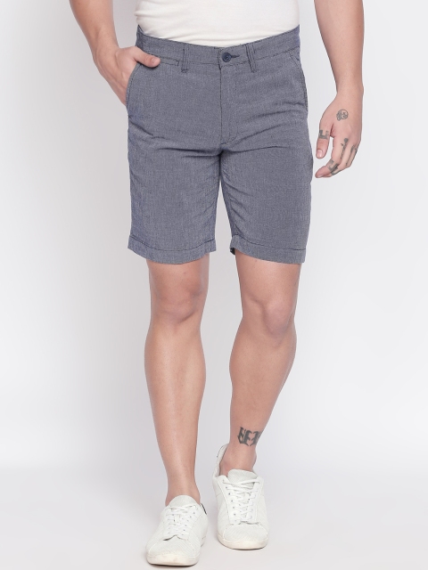 

BYFORD by Pantaloons Men Navy Blue Solid Slim Fit Sports Shorts