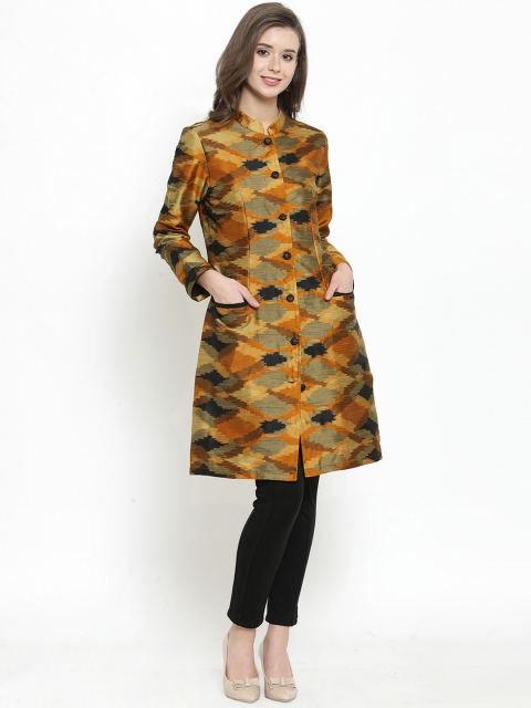 

Get Glamr Women Rust & Grey Printed Straight Kurta