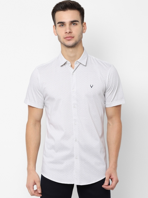 

Allen Solly Men White & Blue Slim Fit Printed Casual Shirt