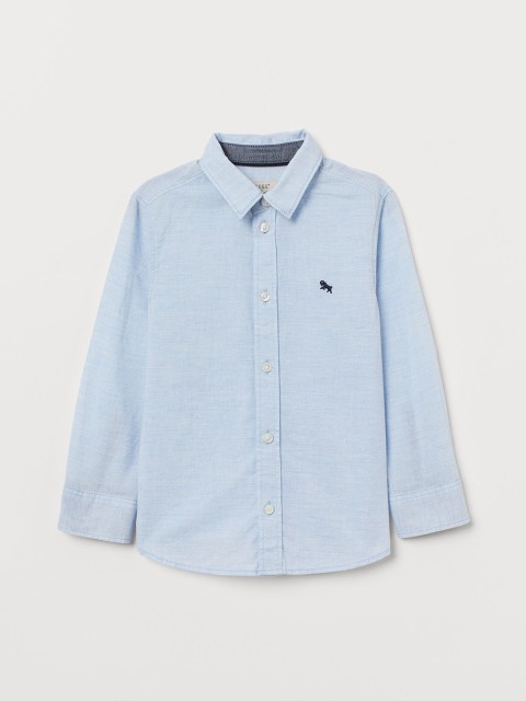 

H&M Boys Blue Solid Cotton Shirt