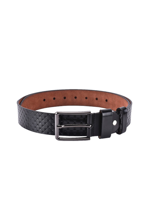 

BuckleUp Men Black Textured Belt