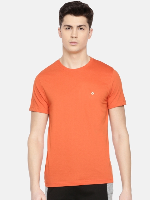 

Dollar Bigboss Men Orange Solid Round Neck T-shirt