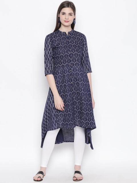

RANGMANCH BY PANTALOONS Women Navy Blue Printed A-Line Kurta