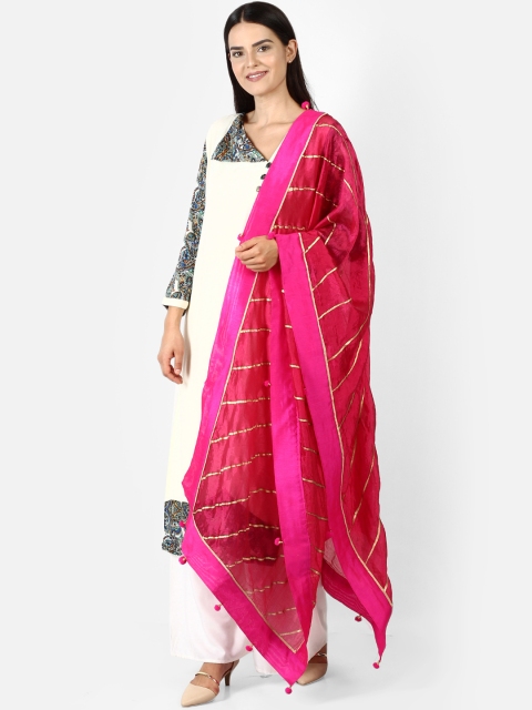 

amraoo Magenta Printed Dupatta