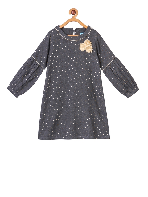 

Miyo Girls Grey Solid A-Line Dress