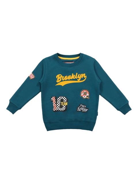 

Lil Tomatoes Boys Teal Green Printed Sweatshirt