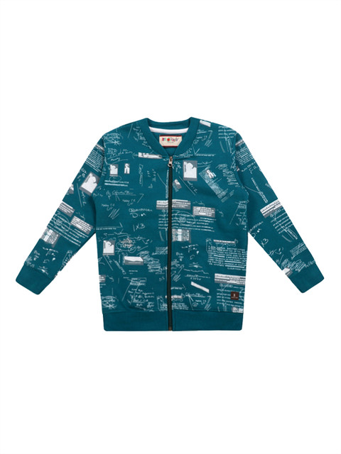 

Lil Tomatoes Boys Green & White Printed Sweatshirt