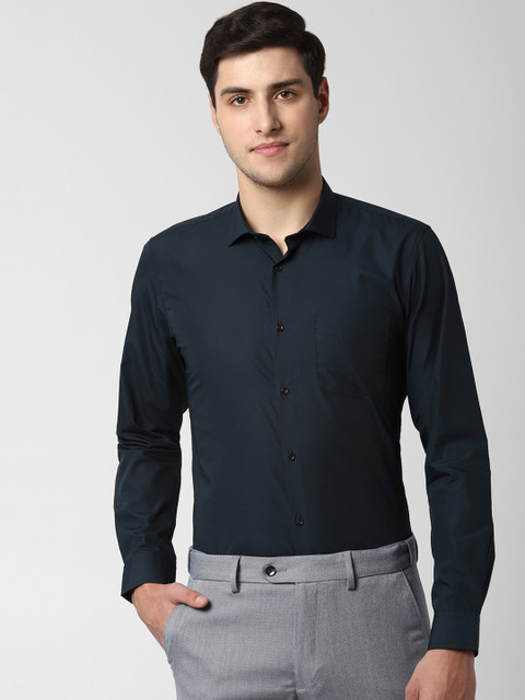 

Peter England Men Green Slim Fit Solid Formal Shirt