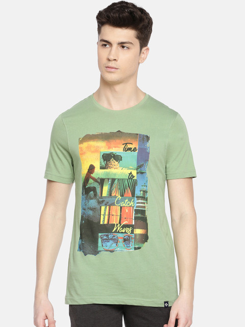 

Dollar Bigboss Men Green & Blue Printed Lounge T-shirt