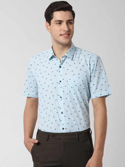 

Peter England Men Blue Regular Fit Printed Formal Shirt