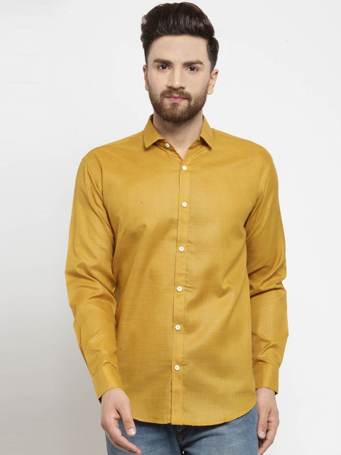 

JAINISH Men Mustard Yellow Classic Regular Fit Solid Casual Shirt