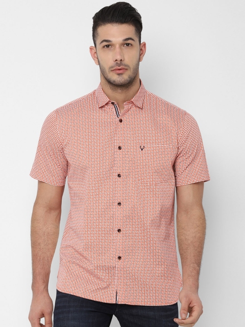 

Allen Solly Men Orange Slim Fit Printed Casual Shirt