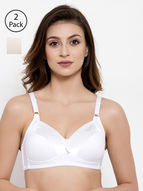 

Friskers Pack of 2 Solid Underwired Lightly Padded Everyday Bras O-707-02-28-34B, White