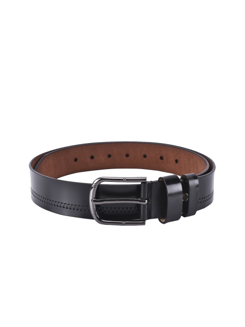 

BuckleUp Men Black Solid Belt