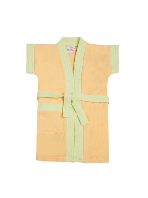 

BUMZEE Baby Kids Orange & Green Solid Bath Robe