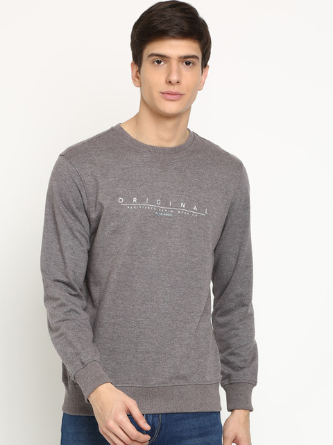 

Crocodile Men Grey Solid Sweatshirt