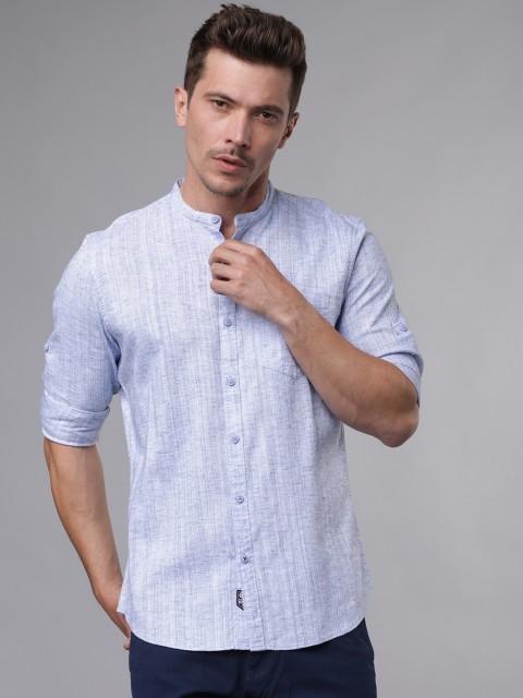 

Ecko Unltd Men Blue Slim Fit Solid Casual Shirt