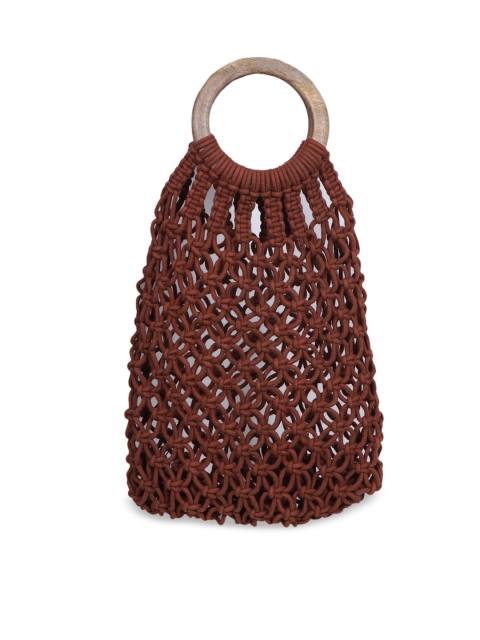 

Diwaah Brown Self Design Handheld Bag