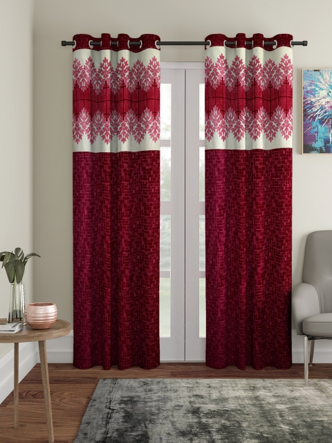 

Cortina Maroon Set of 2 Long Door Curtains