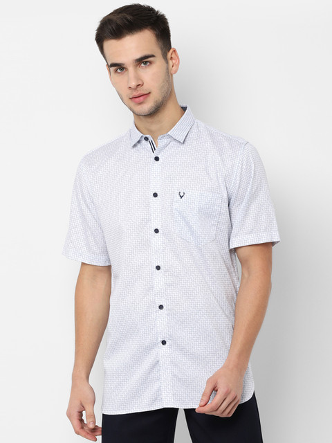 

Allen Solly Men White & Blue Slim Fit Printed Casual Shirt