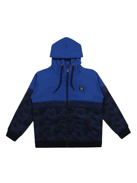 

Lil Tomatoes Boys Navy Blue Printed Hooded Sweatshirt