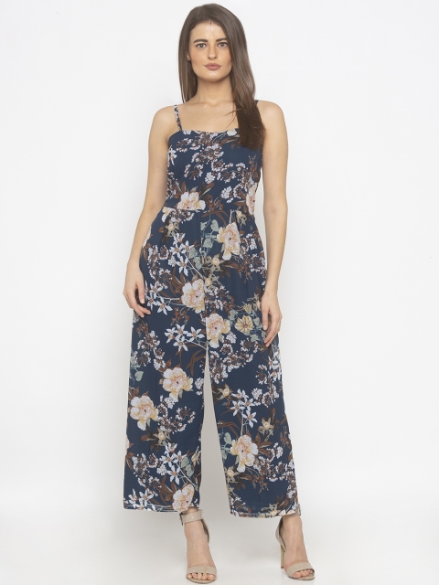 

Iti Women Navy Blue & Off-White Printed Basic Jumpsuit