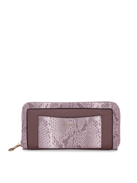 

ESBEDA Women Purple Snakeskin Print Zip Around Wallet