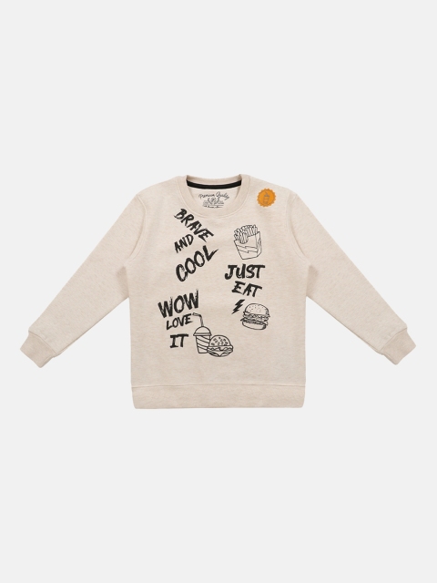 

Lil Tomatoes Boys Beige & Black Printed Sweatshirt