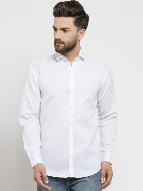 

JAINISH Men White Classic Regular Fit Solid Casual Shirt