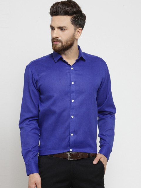 

JAINISH Men Blue Classic Regular Fit Solid Formal Shirt