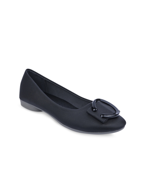

URBANE Women Black Textured Ballerinas