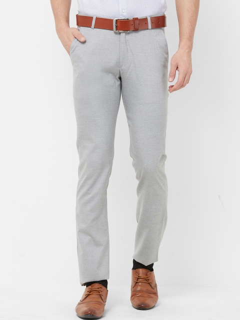 

Solemio Men Grey Regular Fit Solid Formal Trousers