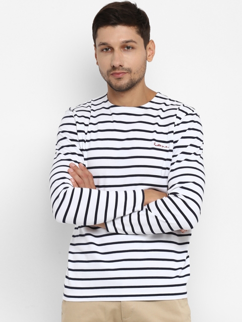 

Red Tape Men White Striped Round Neck T-shirt
