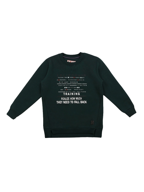 

Lil Tomatoes Boys Green & White Printed Sweatshirt