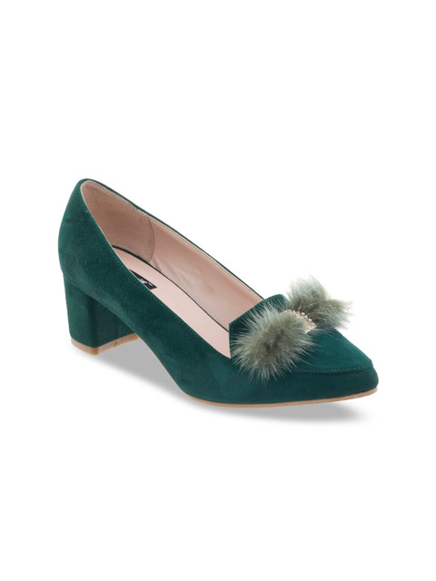 

Sherrif Shoes Women Green Solid Pumps