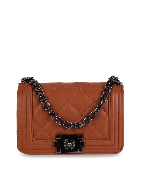 

People Brown Solid Sling Bag