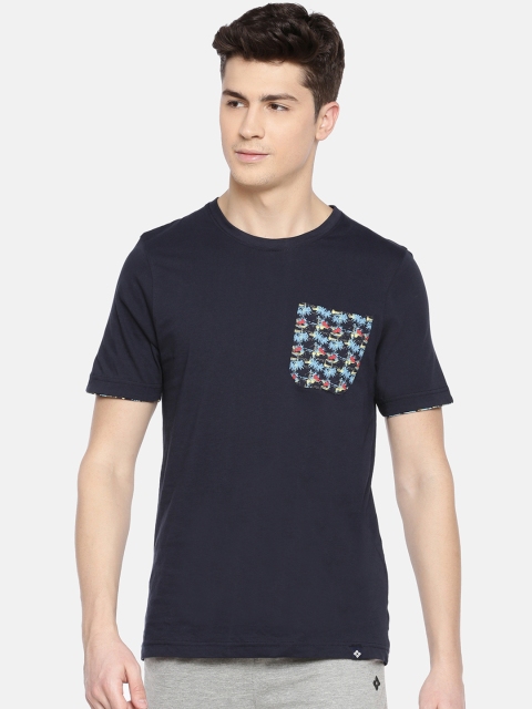 

Dollar Bigboss Men Navy Blue Printed Lounge T-Shirt