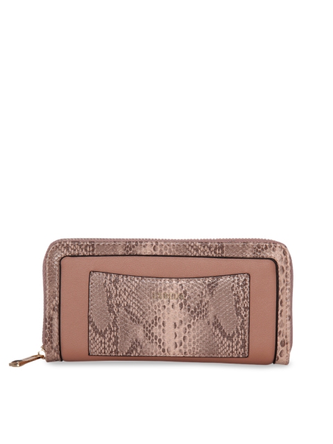 

ESBEDA Women Pink Snakeskin Print Zip Around Wallet