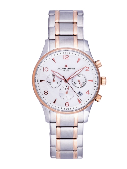 

Jacques Lemans Men Silver-Toned Analogue Watch 1-1540K