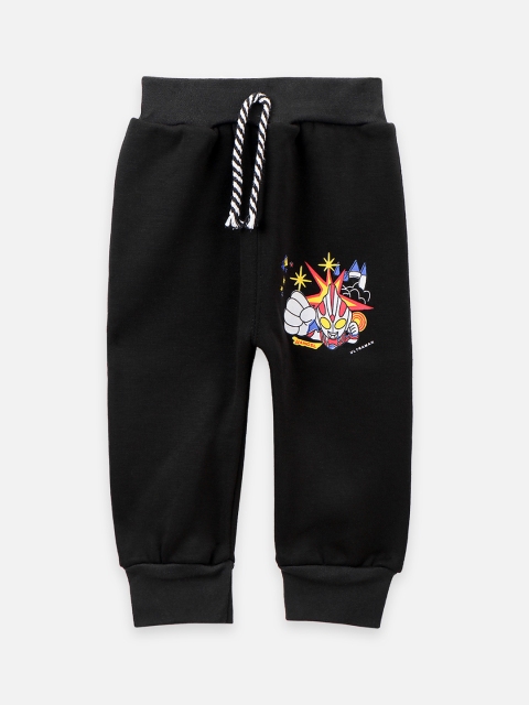 

LilPicks Boys Black Solid Straight-Fit Joggers