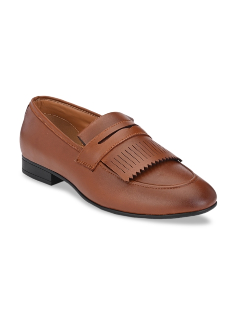 

Big Fox Men Tan Brown Solid Formal Slip-On Shoes