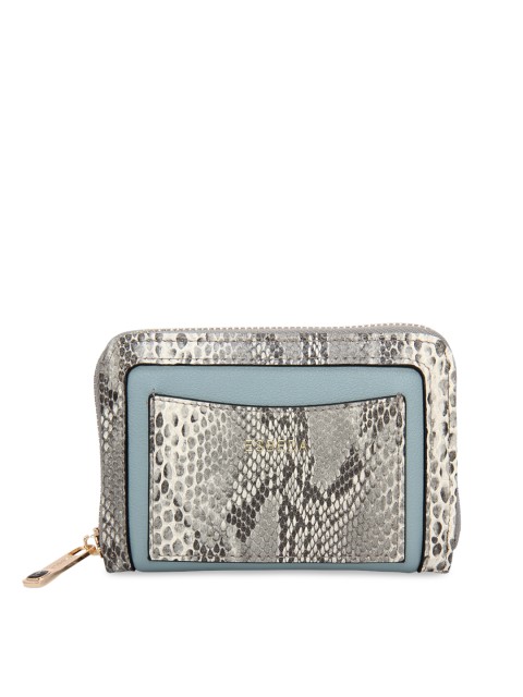 

ESBEDA Women Blue & Beige Printed Zip Around Wallet