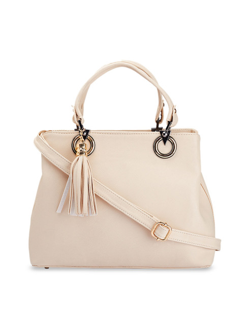 

LEGAL BRIBE Cream-Coloured Solid Handheld Bag