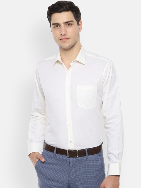 

Van Heusen Men Off-White Regular Fit Solid Formal Shirt