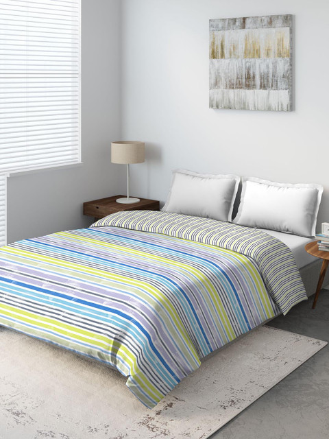 

DDecor Blue & Yellow Striped Mild Winter 150 GSM Double Bed Comforter