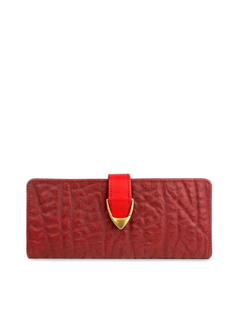 

Hidesign Women Red Textured Leather Two Fold Wallet
