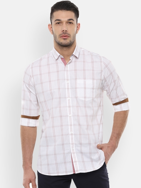 

Van Heusen Sport Men White Slim Fit Checked Casual Shirt