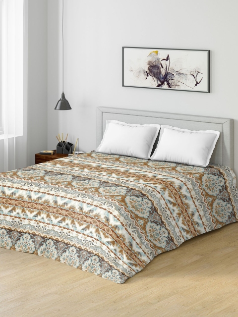 

DDecor White & Brown Ethnic Motifs Mild Winter 150 GSM Double Bed Comforter
