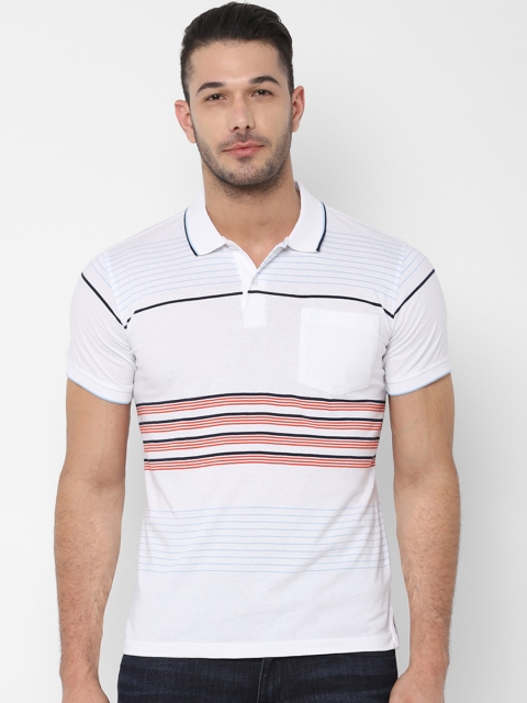 

Allen Solly Men White Striped Polo Collar T-shirt