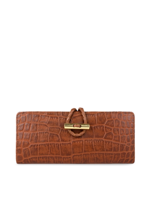 

Hidesign Women Tan Brown Textured Two Fold Wallet